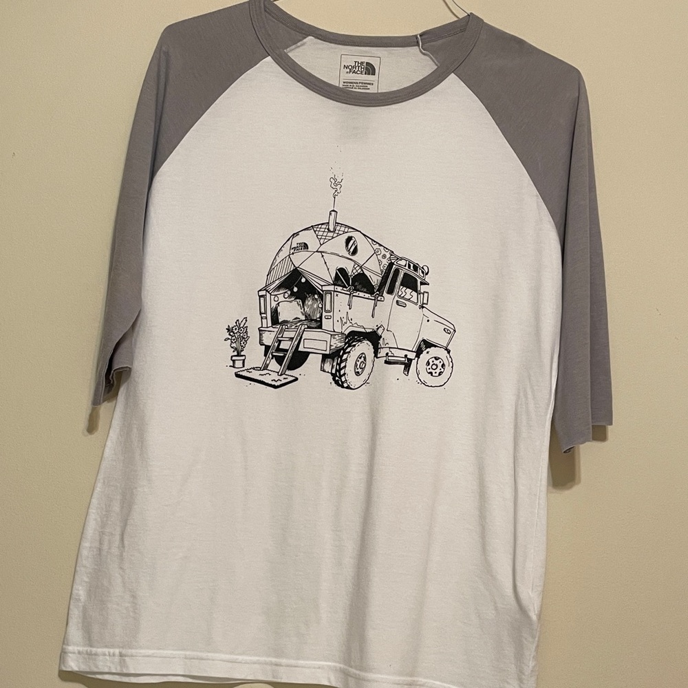 The North Face women’s White and Gray Adventure Tee